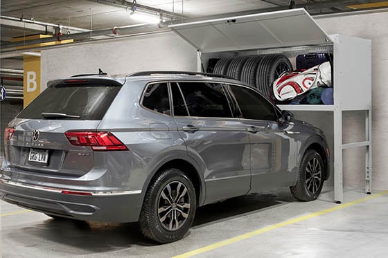 Fully concealed storage that can hold up to 1000 lbs. - The Parking Looker